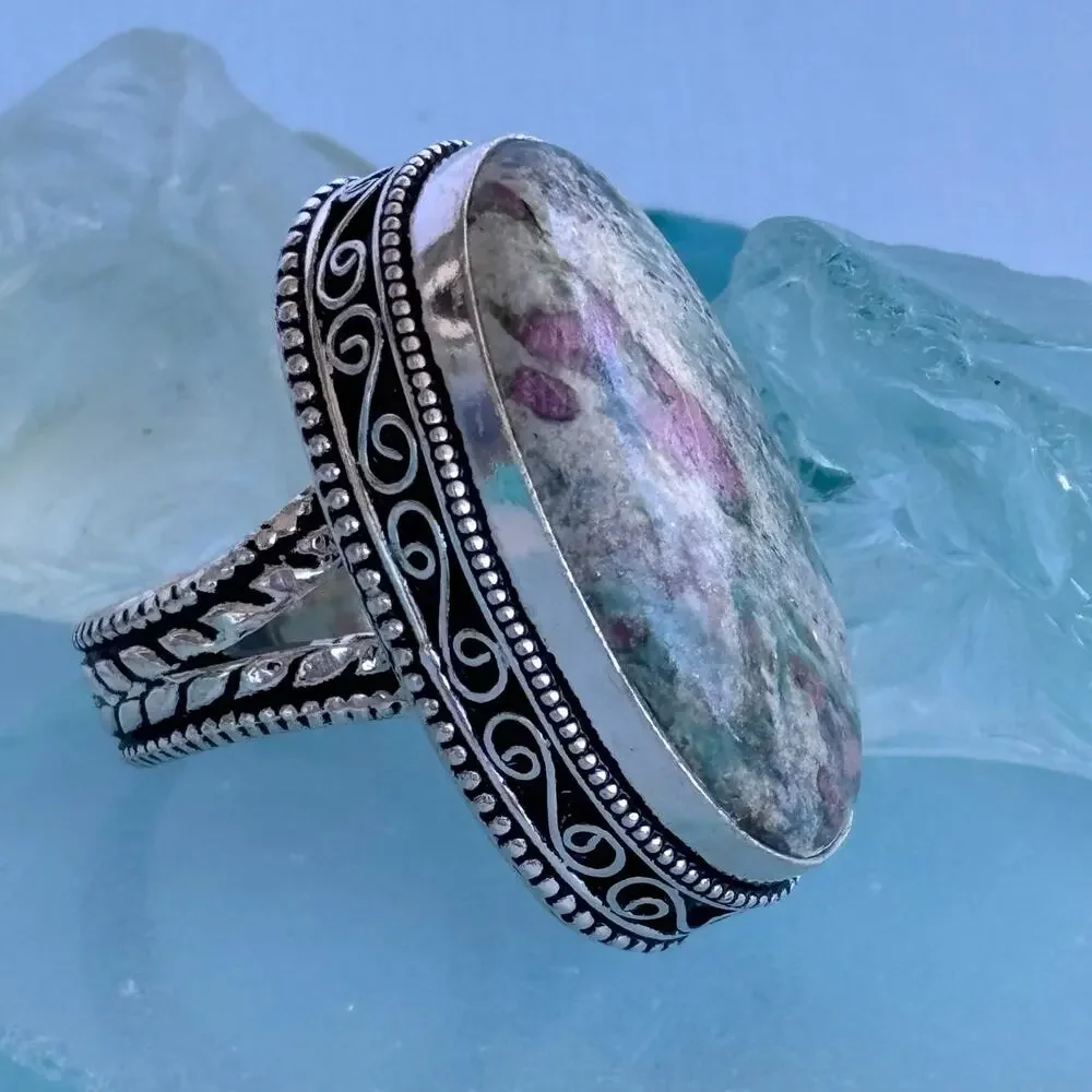 925 Sterling Ruby Zoisite Ring